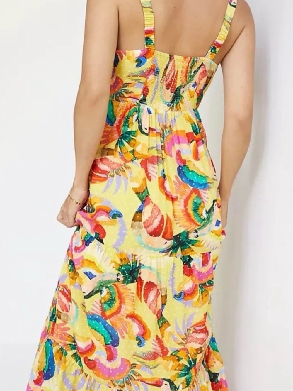 FARM Rio for Anthropologie Yellow Tropical Floral Maxi Dress - Picture 3 of 9